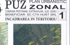 Proiect Hotărâre Consiliu Local nr.75 privind aprobarea documentației PUZ Comuna Peștișani, extravilan, beneficiar SC CTA HUNT SRL